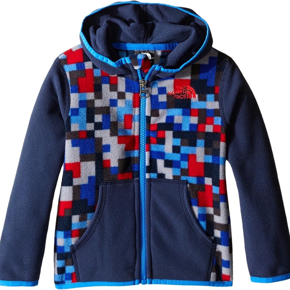 The North Face Kids Pixel Fleece Hoodie - Blue/Red